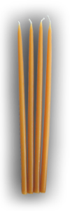 Very thin church hand dipped tapers