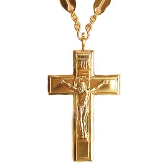 Pectoral Cross, Gold Plated - Russian 2 Bar