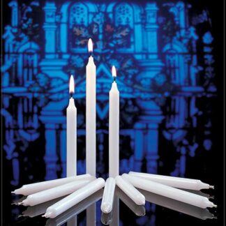 Molded White Candles 7/8in x 8in "Short 6s"