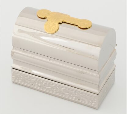Baptismal Kit, small, Nickel Finish, Gold Cross