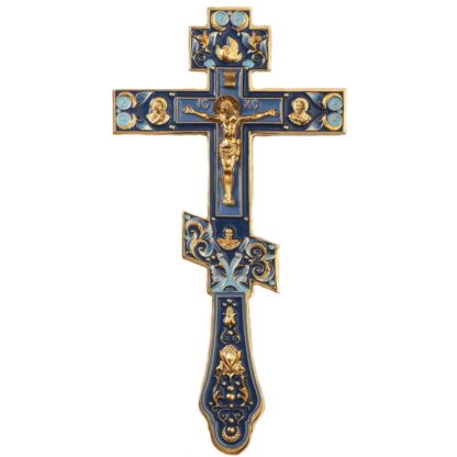 Altar / Blessing Cross - Blue Enamel, Large - Image 2