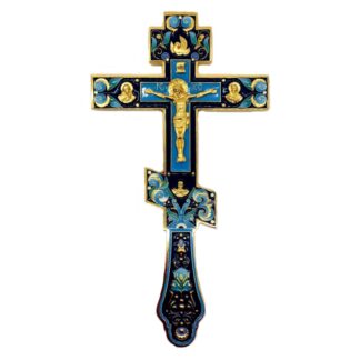 Altar / Blessing Cross - Blue Enamel, Large