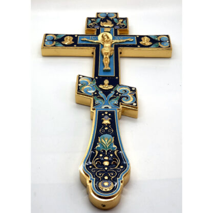 Altar / Blessing Cross - Blue Enamel, Large - Image 3