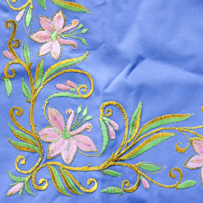 Embroidered Blue Vestments - Floral Pattern - Image 2