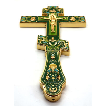 Altar / Blessing Cross - Green Enamel, Large - Image 2
