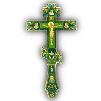 Altar / Blessing Cross - Green Enamel, Large