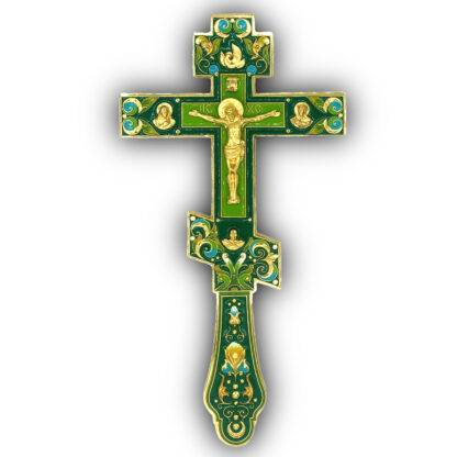 Altar / Blessing Cross - Green Enamel, Large
