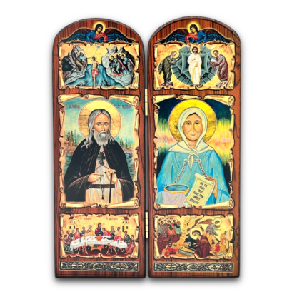 Alaskan Icon Diptych: Matushka Olga and St. Herman of Alaska, small