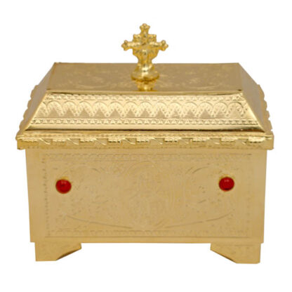 Reliquary, Gold Plated with Semiprecious Stones - up to 2 relics