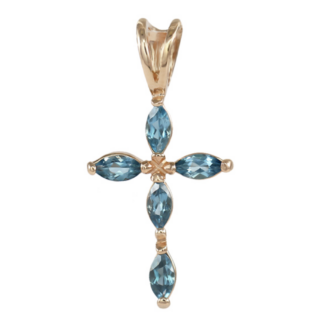 Sold Gold Cross with Swiss Topaz