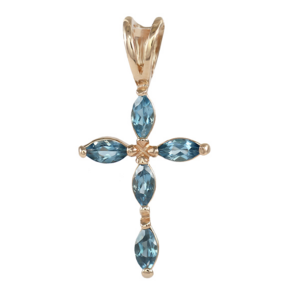 Sold Gold Cross with Swiss Topaz