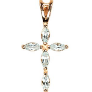 Sold Gold Cross with Topaz