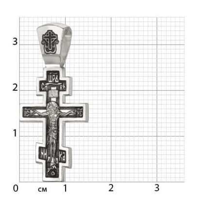 Russian 3 bar Silver Cross with dark background - Image 2
