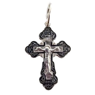 Two toned sterling silver cross with rounded edges