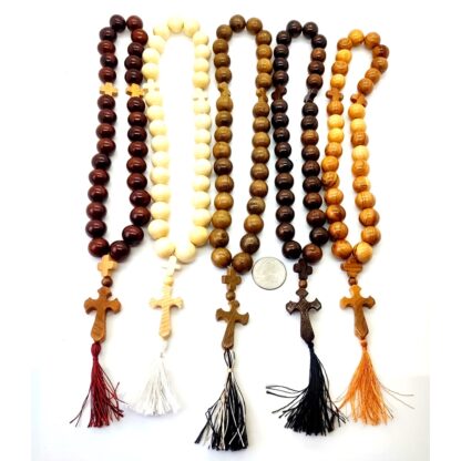 Wood 30 bead Prayer Rope - Large Beads,  5 colors - Image 2
