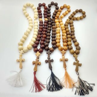 Wood 30 bead Prayer Rope - Large Beads,  5 colors
