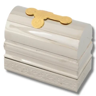 Baptismal Kit, small, Nickel Finish, Gold Cross