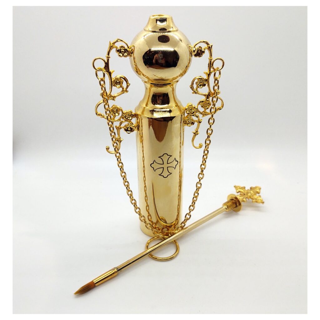 Chrism Vessel Gold Plated Holy Archangel Candles