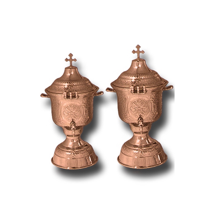 Greek Holy Water Font - Copper