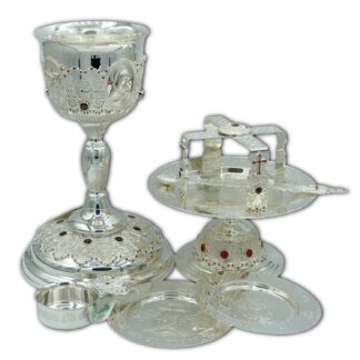 Complete Chalice Kit with Jewels .75L - Silver Plated, Sterling Silver Cup