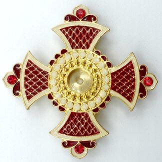 Icon relic insert - large, red enamel, gold