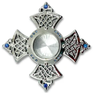 Icon relic insert, silver blue stones, XL 75mm