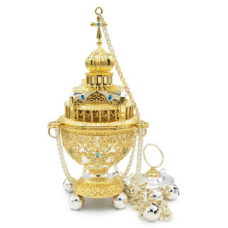Gold Censer with blue stones