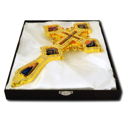 Altar / Blessing Cross, with enamel and stones - Image 2