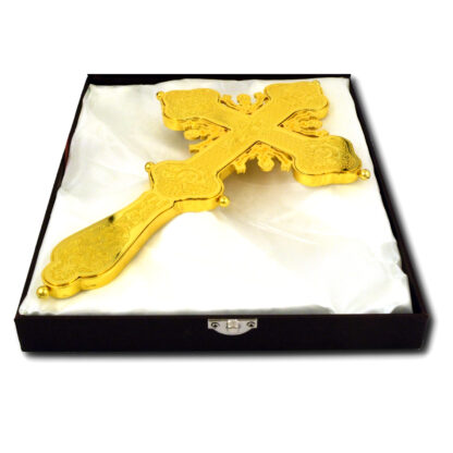 Altar / Blessing Cross, with enamel and stones - Image 3