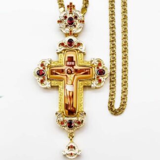 Pectoral Cross with red stones