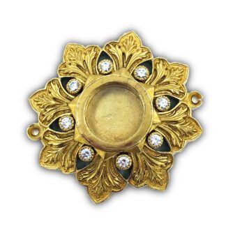 Icon relic insert - large gold, white stone