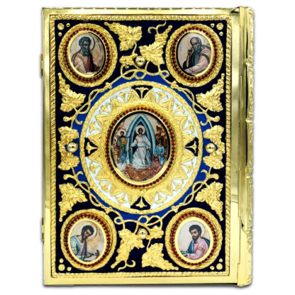Gospel  - Extra Large, Blue Enamel, Gold, Evangelists