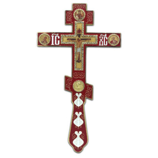 Altar / Blessing Cross, Red Enamel, Medium