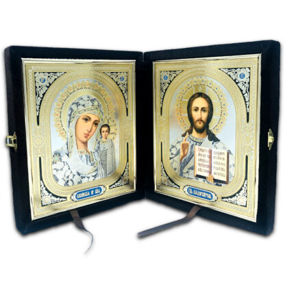 Folding Icon, large with  chestnut velvet