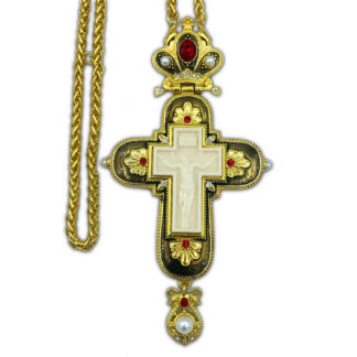 Pectoral Cross, Gold Plated, Bronze Enamel
