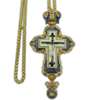 Pectoral Cross, Celtic Vine, Gold Stones