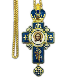 Pectoral Cross, St Veronica's Christ with Blue Enamel