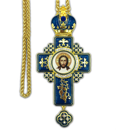 Pectoral Cross, St Veronica's Christ with Blue Enamel