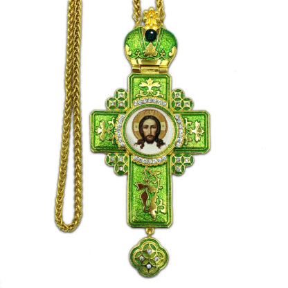 Pectoral Cross, St Veronica's Christ with Green Enamel