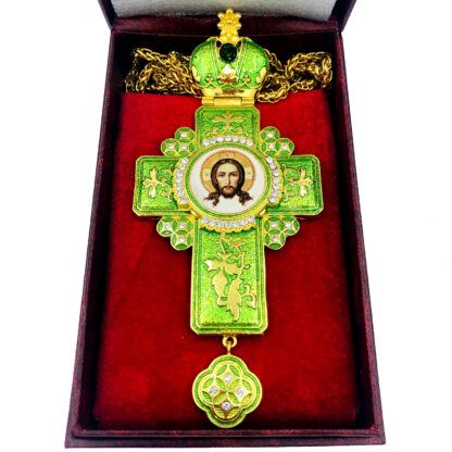 Pectoral Cross, St Veronica's Christ with Green Enamel - Image 2
