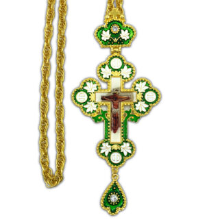 Pectoral Cross, green enamel