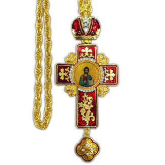 Pectoral Cross, red enamel