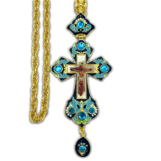 Pectoral Cross, blue enamel