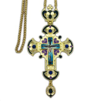 Pectoral Cross, Lenten, Purple and Black Enamel