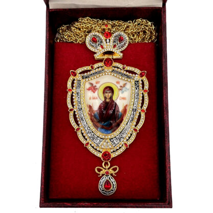 Protecting Veil Panagia Set, Two Tone Red Stone - Image 2