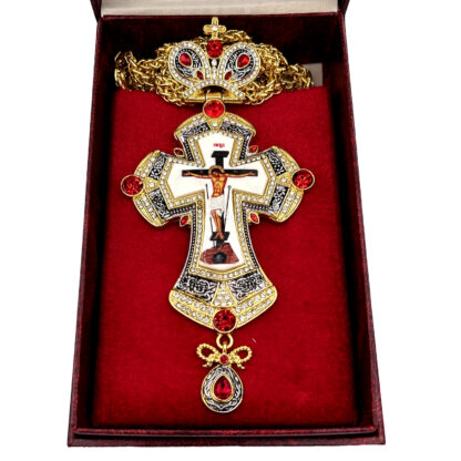 Protecting Veil Panagia Set, Two Tone Red Stone - Image 3