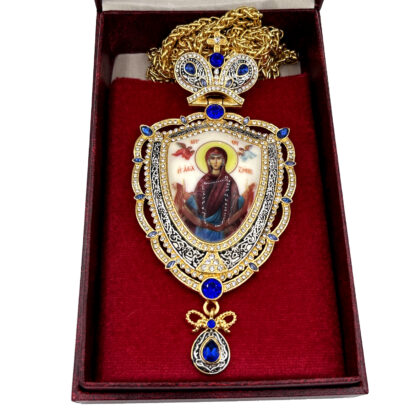 Protecting Veil Panagia Set, Two Tone Blue Stone - Image 2
