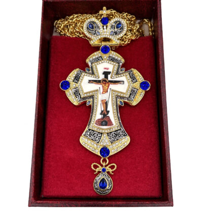 Protecting Veil Panagia Set, Two Tone Blue Stone - Image 3
