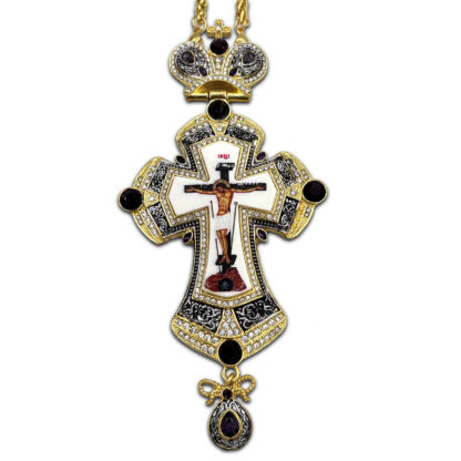 Pectoral Cross, Two Tone Purple and Red Stone