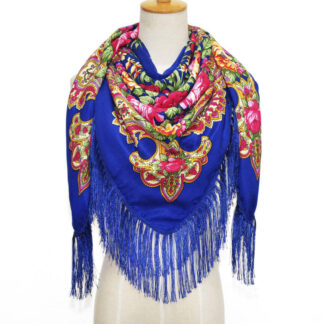 Headscarf- Russian Style with Tassels- Large